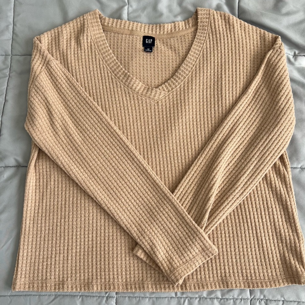 GAP Factory Brushed Waffle-Knit PJ Shirt and Pant Set - Picture 4 of 5